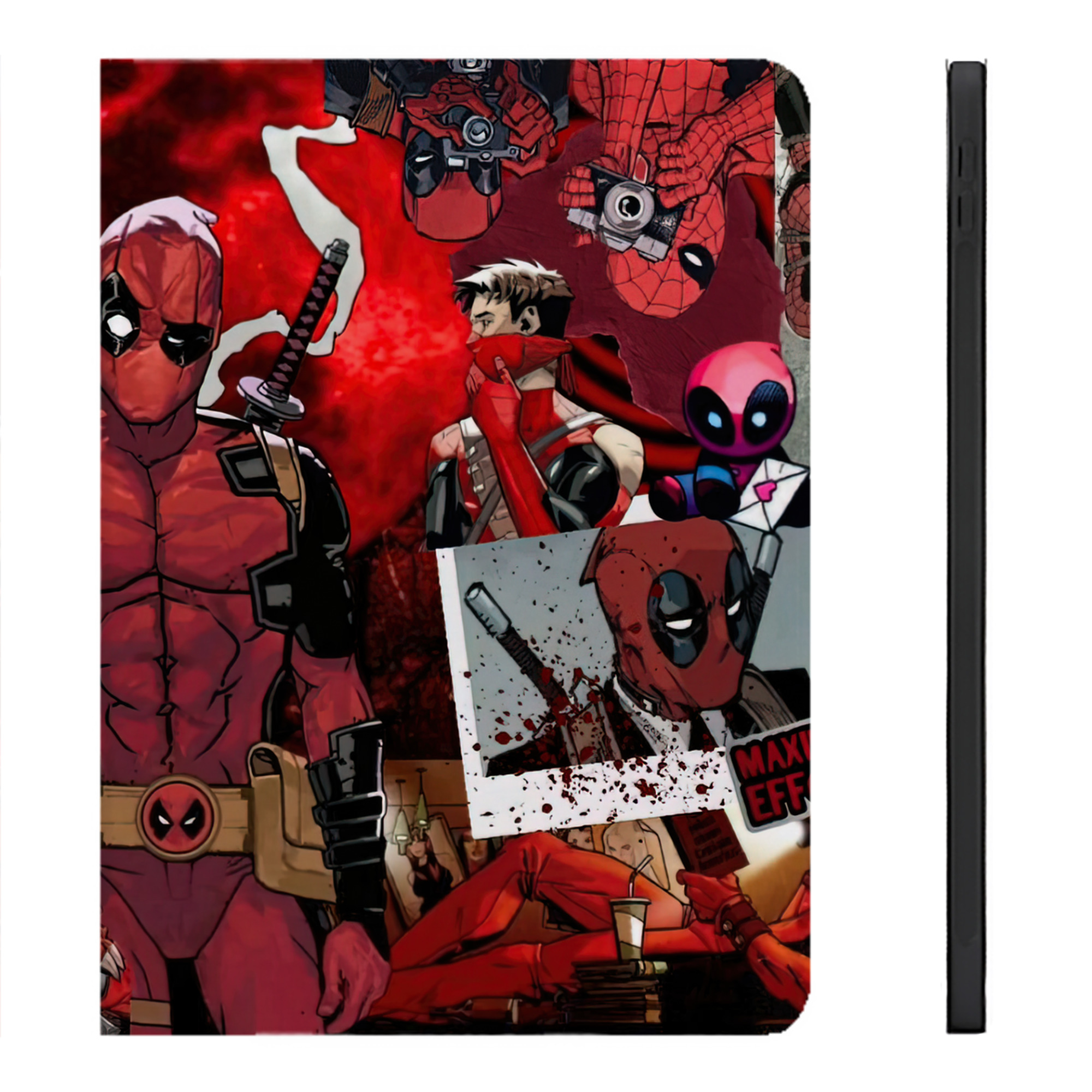 （画像用） Deadpool デッドプール IPadケース ペンホルダー付き ブックスタイルデザイン